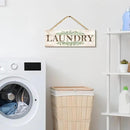 Bathroom Kitchen Laundry Pantry Sign Wall Decor 4 Piece, Wall Art with Plant Print, Rustic Farmhouse Wall Hanging Plaque Home Kitchen Decorative Bathroom, 4.7 x 13.7 inches by CozyNest Decor