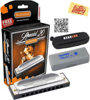 Hohner Special 20 Harmonica - Key of G Bundle with Case, Pouch, Online Manual, and Austin Bazaar Polishing Cloth by TinyTreasures Baby Boutique