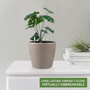 Dexceder 11x10 Inches Self Watering Planter Indoor Outdoor, Inner Pot Design, Thickened Table Flower Plant Pot with Water Level Indicator (Taupe Matte) by GreenHaven Gardens