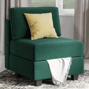 Belffin Modular Sofa Middle Module with Storage for Modular Sectional Sofa Couch Velvet Accent Armless Chair Green by CozyNest Decor