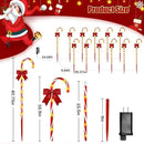 Christmas Candy Cane Pathway Lights, 12PCS 120 LED Christmas Lights Outdoor Decorations with Red Bow Waterproof, 8 Modes Timer Remote Christmas Walkway Lights for Xmas Home Yard Lawn Patio Decor by GreenHaven Gardens