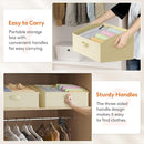 Lifewit Storage Baskets for Shelves, 6 Packs Non-woven Fabric Trapezoid Closet Organizer Bins with Handles, Foldable Clothing Containers Box for Clothes, Toy, Towel, Book, DVD, Hats, Large-Beige by TinyTreasures Baby Boutique