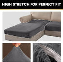PrinceDeco Sectional Couch Covers 3 Pieces Velvet Sofa Covers L Shape Soft Couch Covers for Sectional Sofa Corner Sofa Cover Couch Cover for Dogs Washable (2 Seater + 1 Chaise,Grey) by CozyNest Decor
