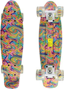Skateboards Complete 22 Inch Mini Cruiser Retro Skateboard for Kids Boys Youths Beginners by TinyTreasures Baby Boutique