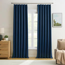 Pinch Pleated Curtains 104 Inches Long 2 Panels Set, Dark Indigo Blue Drapes Thermal Insulated Blackout Room Darkening Curtains for Bedroom,Window Draperies with Hooks(Navy Blue,40x104-inch) by TinyTreasures Baby Boutique
