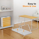 VINGLI 4FT White Folding Table with Carrying Handle Height Adjustable Lightweight Fold Up Portable for Indoor Outdoor Picnic,Camping,Hiking,Fishing,BBQ … by GreenHaven Gardens