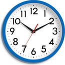 Wall Clock Small Analog 8 Inch Silent Non Ticking Battery Operated Modern Simple Decorative for Kitchen Office Bedroom Bathroom Living Room(Blue) by CozyNest Decor