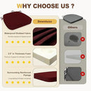 downluxe Chair Cushions for Dining Chairs, Waterproof Kitchen Chair Pads, Non-Slip Dining Seat Cushion with Ties, 17" x 16" x 2.5", Burgundy, 6 Pack by CozyNest Decor