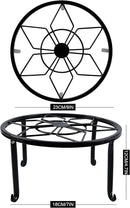 yosager 4 Pack Metal Plant Stands for Flower Pot, Heavy Duty Black Iron Potted Stand Holder, Indoor Outdoor Rustproof Metal Planter Container Round Supports Display Rack for Home & Garden Decor by GreenHaven Gardens