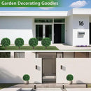 Artificial Boxwood Topiary Ball Tree Set of 2, UV Resistant Artificial Outdoor Shrubs with Spike, Decorative Evergreen Fake Topiary Bushes Plant for Front Porch Garden by GreenHaven Gardens