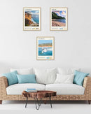 HesenDot Natural OAK Wood San Diego Surfing Framed Wall Art,12x16in Natural Seascape Canvas Wall Print,Classic Urban Landmark Wall Decor for Living Room,Bedroom,Office Gallery Gifts Set of 1 by CozyNest Decor