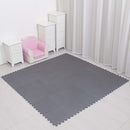XMTMMD Soft Non-Toxic Foam Baby Play Mat | Toddler Playmat | EVA Foam Interlocking Tiles for Gym, Nursery, Playroom | 18 Squares Foam Floor Mats for Kids & Babies | Gray Jigsaw Puzzle Play Mat by TinyTreasures Baby Boutique