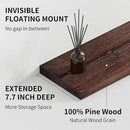 SAUMONIERES Floating Shelves 8 Inch Deep Solid Wood Wide Wall Shelf Set of 2 Wall Mounted for Bedroom Bathroom Living Room Kitchen, 24 Inch Walnut by CozyNest Decor