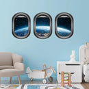 Quanhaigou Glow in The Dark 3D Space Wall Decals, Set of 3 Galaxy Window Stickers for Wall,Planet Themed Room Decor for Kids Boys by CozyNest Decor