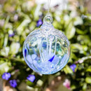 Luke Adams Glass | 3" Mini Glass Tree of Life | Handmade Ornament | Hanging Garden Gazing Ball | Indoor Outdoor Home Décor | (Blue) by CozyNest Decor