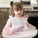Tiny Twinkle Mess Proof Baby Bib - Waterproof & Lightweight Baby-Led Weaning Apron | 100% Recycled Polyester, Easy Clean & Machine Washable (Cotton Candy, Small 6-24 Months) by TinyTreasures Baby Boutique