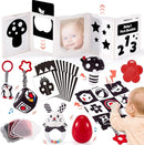 hahaland High Contrast Baby Toys for Newborn - Infant Baby Black and White Sensory Newborn Toys for Brain Development Montessori Tummy Time Toy for 0 3 6 Months by TinyTreasures Baby Boutique