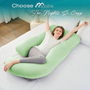 Sasttie Pregnancy Pillows for Sleeping, U Shaped Cooling Full Body Pillow with Removable Cover, Pregnant Women Must Haves, Maternity Essential, Light Green by TinyTreasures Baby Boutique