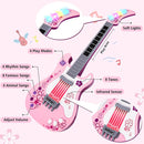 M SANMERSEN Kids Guitar for Girl Music Toy Electric Pink Guitars with Strap for Kid Toddler Musical Instrument Toys for 3 4 5 Year Old Girls Gifts by TinyTreasures Baby Boutique