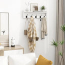 Homode Coat Rack with Wall Shelf and Hooks - 24 Inch Long, Wooden Hanging Coat Hanger with Hat Shelf for Entryway, Bathroom, Mudroom, White by CozyNest Decor