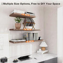 Wall Shelf Set of 2, Walnut Floating Shelves 36 in W x 10 in D x 1 in H, Wooden Floating Wall Shelf with Invisible Brackets for Living Room/Bedroom/Bathroom/Kitchen Storage and Decor by CozyNest Decor