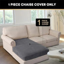 PrinceDeco Sectional Couch Covers Velvet Couch Cover for Dogs Washable L Shaped Couch Cover 1 Piece Individual Sectional Couch Covers with Elastic Bottom(Chaise Lounge,Grey) by CozyNest Decor