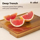 Acacia Wood Cutting Board for Kitchen - 0.8 inch Thick Wood Charcuterie Cheese Board with Side Handles and Juice Grooves, Wooden Chopping Block for Meat and Veggies, 11.5x7 inch by CozyNest Decor