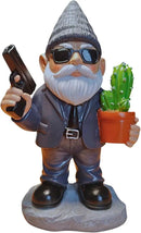 Gnome Decoration for Garden & Home - Professional Hitman Look Statue, Léon Inspired 8.7 Inch Resin Decor, Unique Outdoor Gift for Women/Men by CozyNest Decor