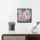 Pink Wall Art Bathroom Décor Modern Framed Floral Wall Picture Black and White Artwork Peony Flower Canvas Print for Bedroom Office Dining Room Décor Small by CozyNest Decor