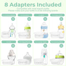 Portable Cordless Baby Bottle Warmer for Travel, Rechargeable with 8 Adapters & 1 Milk Powder Container, Safe Material, Fast Heating, Compatible with Major Brands,White by TinyTreasures Baby Boutique