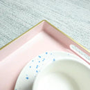 Spsyrine Pink Decorative Serving Tray with Handles, Elegant Plastic Coffee Table Tray for Ottoman, Living Room, Home Decor 15.6" X 10.2" by CozyNest Decor