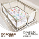 Baby Play Mats for Floor, 71”x59” Upgraded Thickness & Larger Super Soft Playmat for Babies and Toddlers, Foldable Washable, Upgrade Anti-Slip Crawling Mat for Playpen(Animal Alphabets) by TinyTreasures Baby Boutique