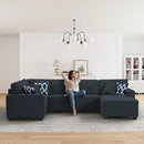 L Lengend Vansen Modular Sectional Sofa U Shaped Couch with Ottoman Modern Reversible Corner Sectional Couch for Living Room (Charcoal, U Shaped Sofa-1) by CozyNest Decor