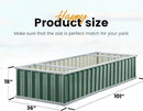 KING BIRD Galvanized Raised Garden Bed with 2 Installation Methods for DIY, 101" x 36" x 18" Heightened Planter Kit Box Outdoor for Deep-Rooted Vegetables, Flowers, Green by GreenHaven Gardens