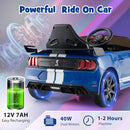 Costzon Ride on Car, 12V Licensed Ford Mustang Shelby GT500 Kids' Electric Vehicles w/Remote Control, USB Port, Radio, Music, Player, High Low Speed & Soft Start, Racing Kids Car for Toddler (Blue) by TinyTreasures Baby Boutique