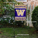 College Flags & Banners Co. Washington Huskies Garden Flag with Stand Holder by GreenHaven Gardens