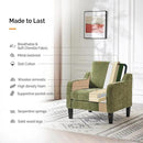 VINGLI Accent Chairs Set of 2 Living Room Chairs Olive Green Reading Chair for Bedroom Scooped Arm Chair Mid Century Modern Accent Chairs Upholstered Comfy Chair for Apartment, Waiting Room by CozyNest Decor