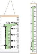 Kids Growth Chart, Wood Frame Fabric Canvas Height Measurement Ruler from Baby to Adult for Child's Room Decoration 7.9 x 79in (7.9 x 79in, Cartoon Crocodile) by TinyTreasures Baby Boutique
