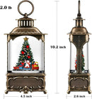 Christmas Tree Snow Globe Lantern Christmas Decorations Gifts Auto Snowfall Glitter Music Collection Snowman Train Candy Cane with 6H Timer USB/Battery Powered 10.2 inch by CozyNest Decor