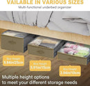 6-Inch Under Bed Organizer, Under Bed Storage Container, Under Crib/Couch Storage, Underbed Storage Box for Seasonal Clothing, Sweaters, Shoes, Blankets, Wrapping Paper & Toys 33" L×17" W×6" H by CozyNest Decor