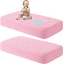 NTBAY 2 Pack Waterproof Crib Mattress Protector, Quilted 28"x52" Toddler Fitted Sheet - Machine Washable - Soft and Breathable Mattress Pad Cover for Crib, Nursery, Daycare, Cot, Pink by TinyTreasures Baby Boutique