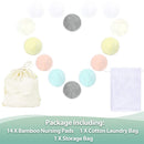 wegreeco Nursing Breast Pads (14 Pack) + Laundry Bag & Travel Storage Bag, 4.7 inch Option - Washable & Reusable Breastfeeding Nursing Pads (Peaceful, Large, Contoured Shape) by TinyTreasures Baby Boutique