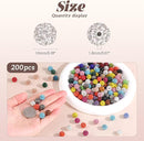 200pcs 10mm Rhinestone Beads for Jewelry Making, Black Mixed Shiny Round Disco Ball Beads Bulk, Sparkle Crystal Clay Christmas for Bracelet Baseball Necklace Earring Crafting and DIY by TinyTreasures Baby Boutique