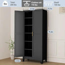 Black Metal Storage Cabinet,75" Steel Cabinets for Home Office, Kitchen Pantry Storage Cabinet with Doors and 5 Adjustable Shelves, Tool Cabinets, for Office, Home, Garage, School by CozyNest Decor