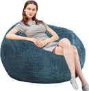 Bean Bag Chairs with Faux Rabbit Fur Cover, 4 ft Giant Memory Foam Bean Bag Chairs for Adults/Teens with Filling,Ultra Soft Faux Fur Fabric, Round Fluffy Sofa for Living Room Bedroom College Dorm by TinyTreasures Baby Boutique