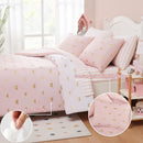 Queen Comforter Set with Sheets for Girls-7 Pieces Queen Bedding Sets with Pink Comforter, Sheets, Pillowcases & Shams for Kids (Pink Gold Bow, 90" X 90") by TinyTreasures Baby Boutique