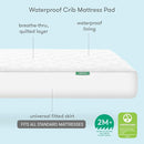 Newton Baby Waterproof Crib Mattress Pad | Ultra-Breathable Quilted Layer for Comfort & Universal Fitted Skirt for Secure Fit | Machine Washable | Crib Mattress Protector Pad Waterproof, 1 Pack by TinyTreasures Baby Boutique