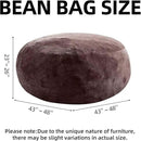 Bean Bag Chair 4Ft, Memory Foam Filled, Large Beanbag Chairs for Adults and Teens, Soft Sofa with Removable Flannel Cover, Round Couch for Living Room Bedroom College Dorm (Brown, 4FT-47×47"×24") by CozyNest Decor