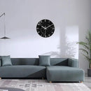 Black Wall Clock for Bedroom Glass Modren Wall Clock Battery Operated 14 Inch Analog Wall Clock Non Ticking by CozyNest Decor