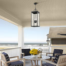 Large Outdoor Pendant Lantern Light Fixture for Front Porch, 24 Inch 3-Light Black Exterior Hanging Chandelier with Clear Glass, Outdoor Indoor Pendant Lamp for Patio, Gazebo, Entryway, Doorway by CozyNest Decor